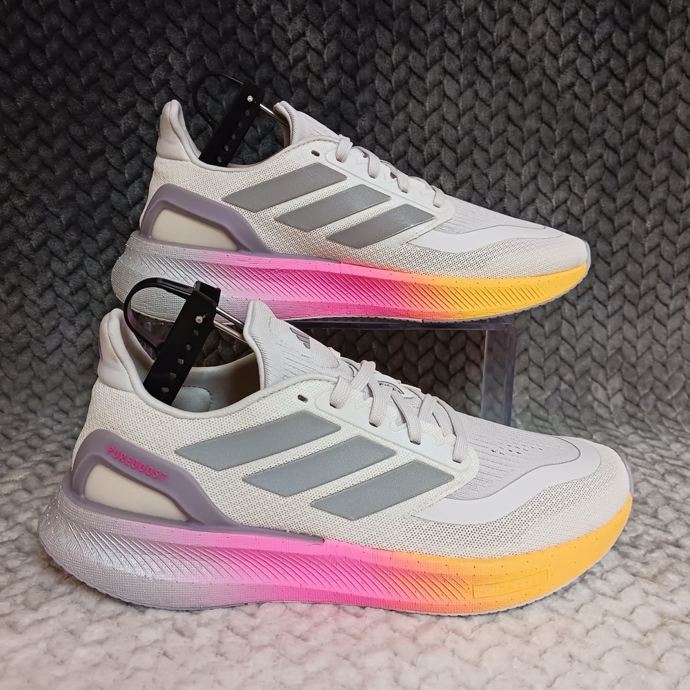 Adidas PureBoost 5 Women's Walking Running Shoes White Silver Lucid Pink Size 8